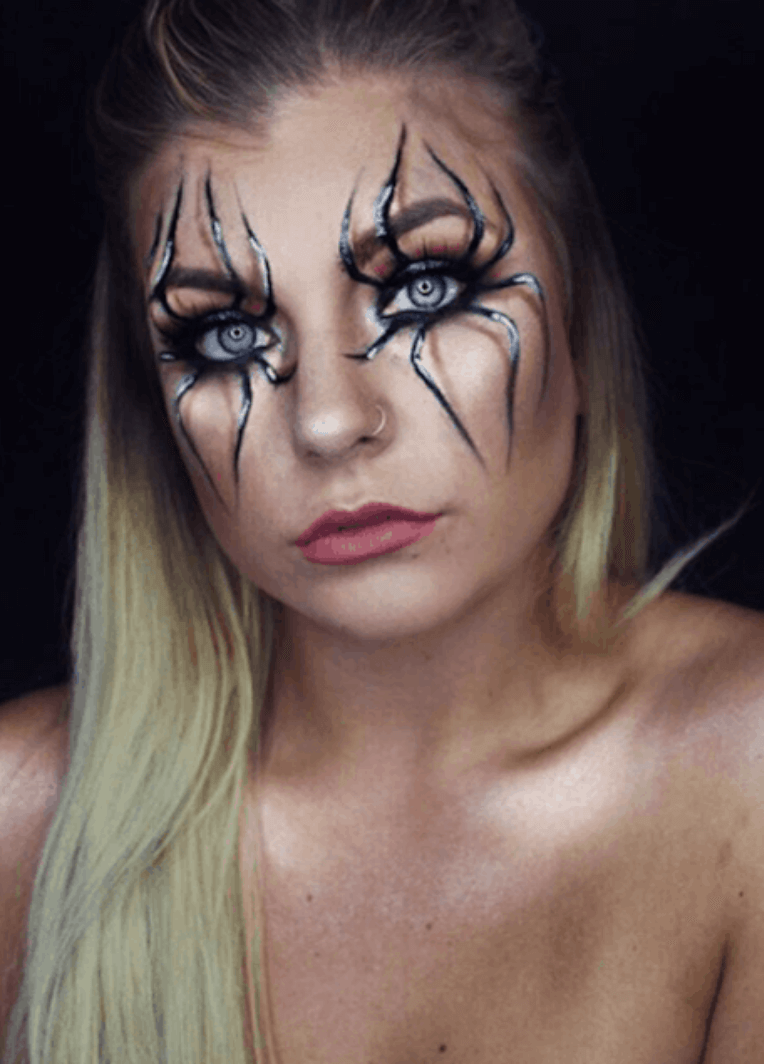 maquiagem de aranha no halloween