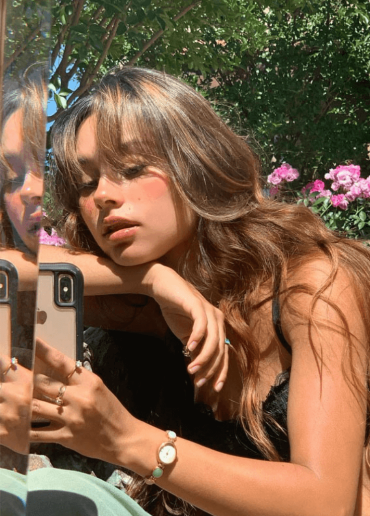 cabelo médio com franja